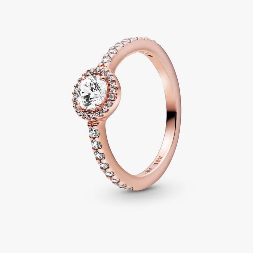 Pandora ring 6 /52 plated in a 14k rose gold with cubic zirconia